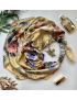 Картинка Дизайнерська шовкова хустка My Scarf "Золотий сад" 90 на 90 см